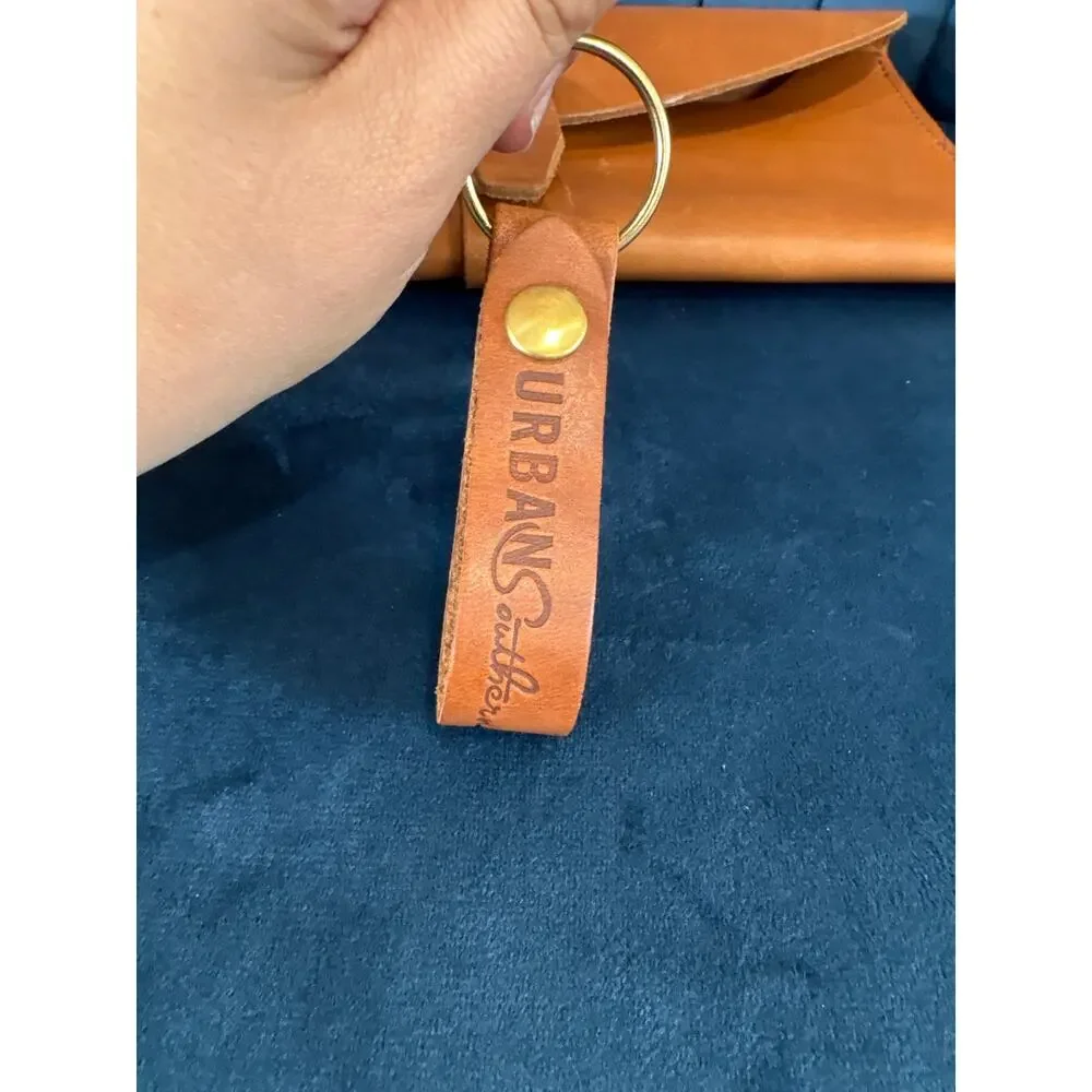 Urban Southern Leather Buckle Clutch Brown